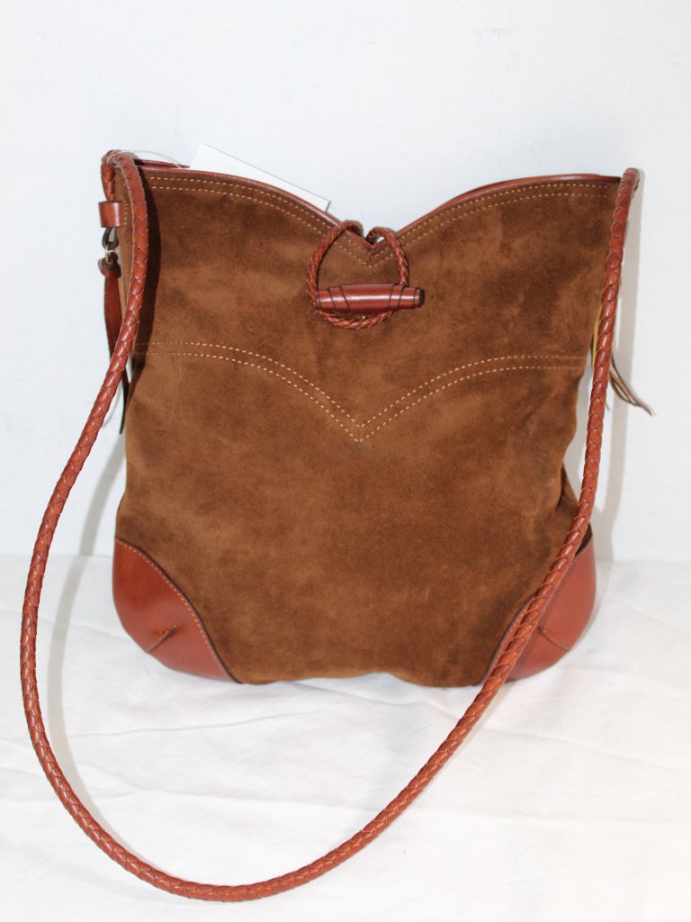 New Isabel Marant Tyag Hobo Suede Leather Brown Crossbody Shoulder Bag